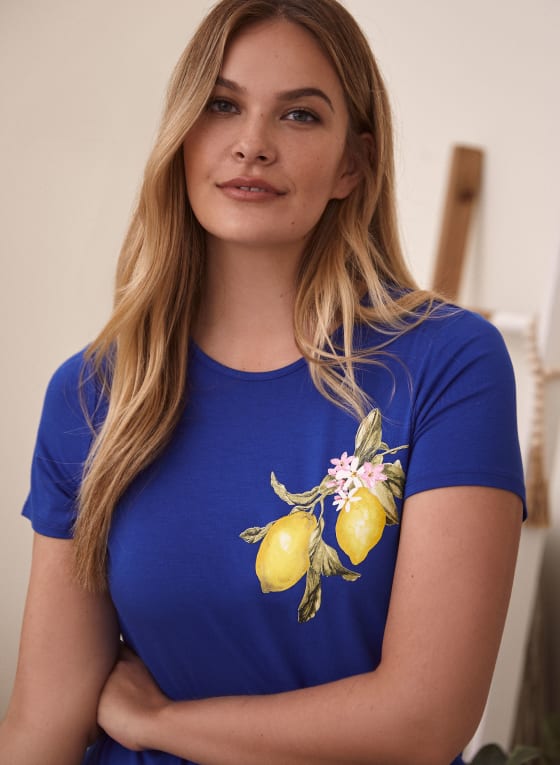 Lemon Print Pyjama Top