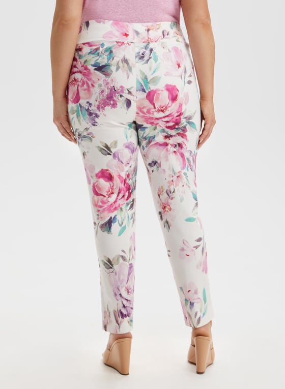 Floral Print Pull-On Pants