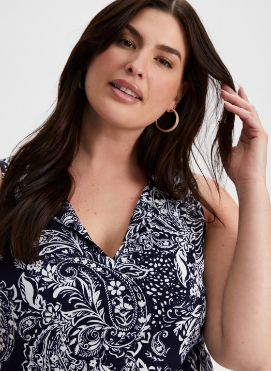Paisley Print Sleeveless Top