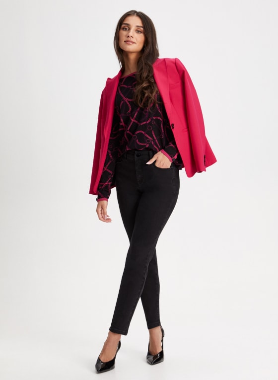 Contrast Chain Print Sweater