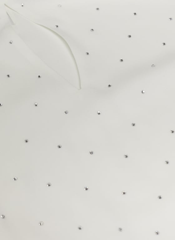 Rhinestone Embellished Popover Blouse