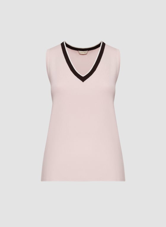 Sleeveless V-Neck Sweater