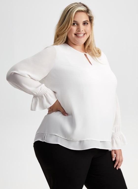 Long Sleeve Double Layer Blouse