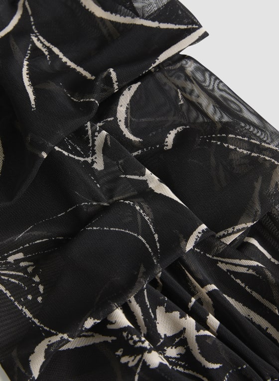 Pinched Sleeve Asymmetric Top