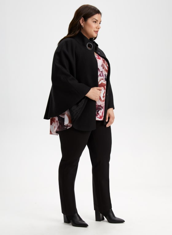 Belted Wool-Blend Cape