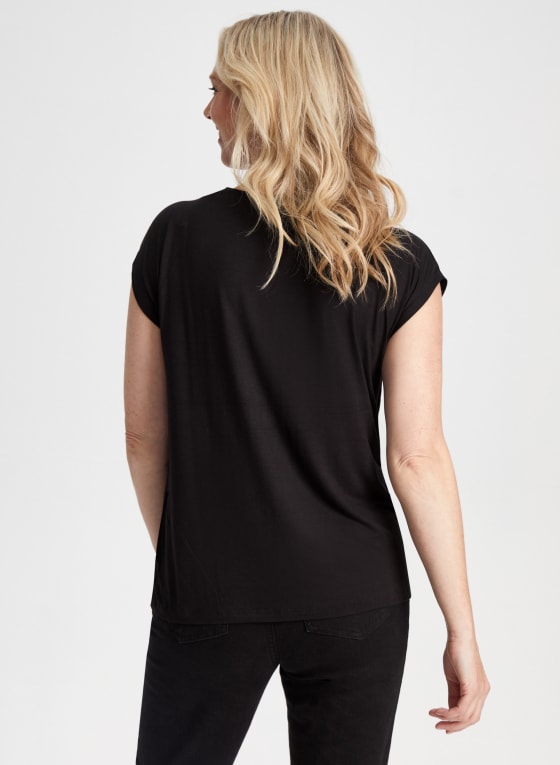 Cap Sleeve Stripe Detail Tee