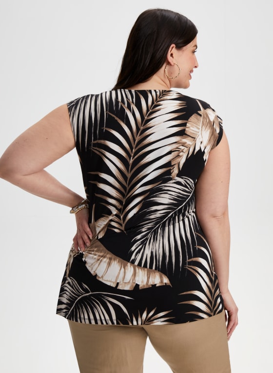 Palm Leaf Print Sleeveless Top