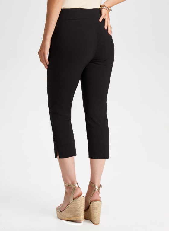 Pull-On Slit Detail Capris