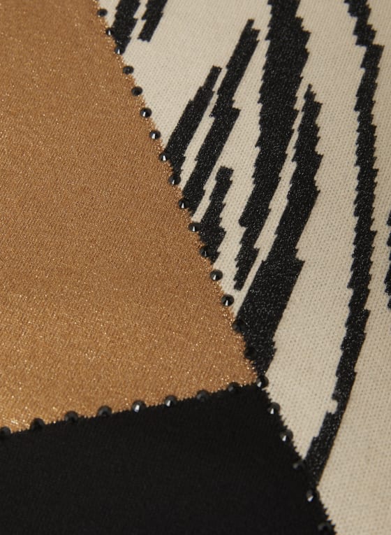 Colour Block Animal Motif Sweater