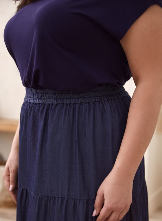 Tiered Tencel Maxi Skirt