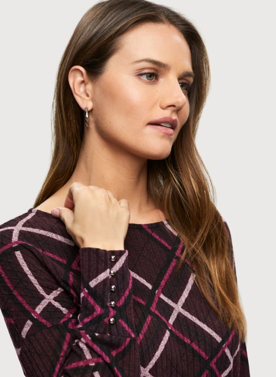 Plaid Motif Top