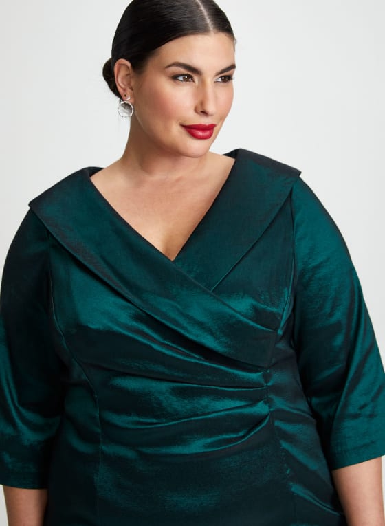 Wrap-Style Taffeta Dress