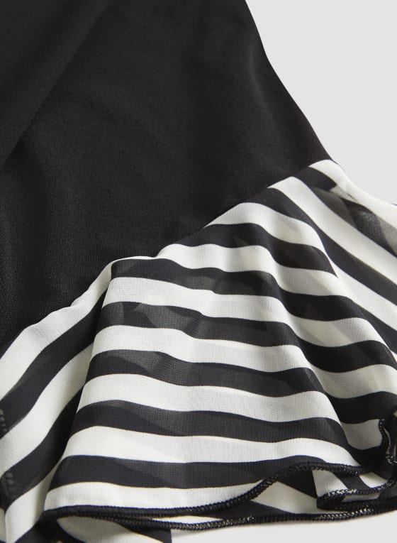 Striped Ruffle Sleeve Top