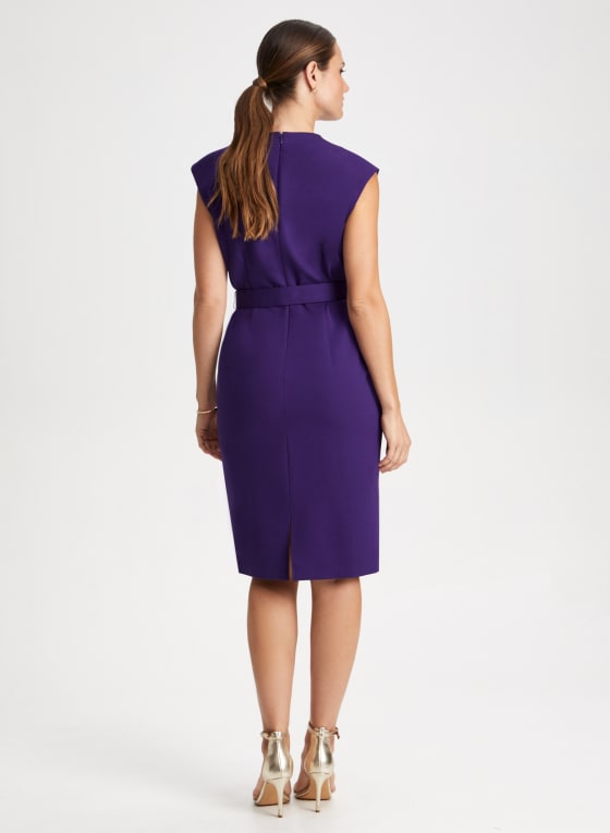Twist Neck Detail Sheath Dress
