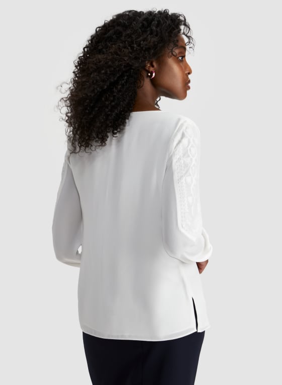 Embroidered Puff Sleeve Blouse