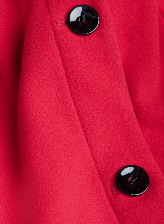Stretch Faux Wool Coat