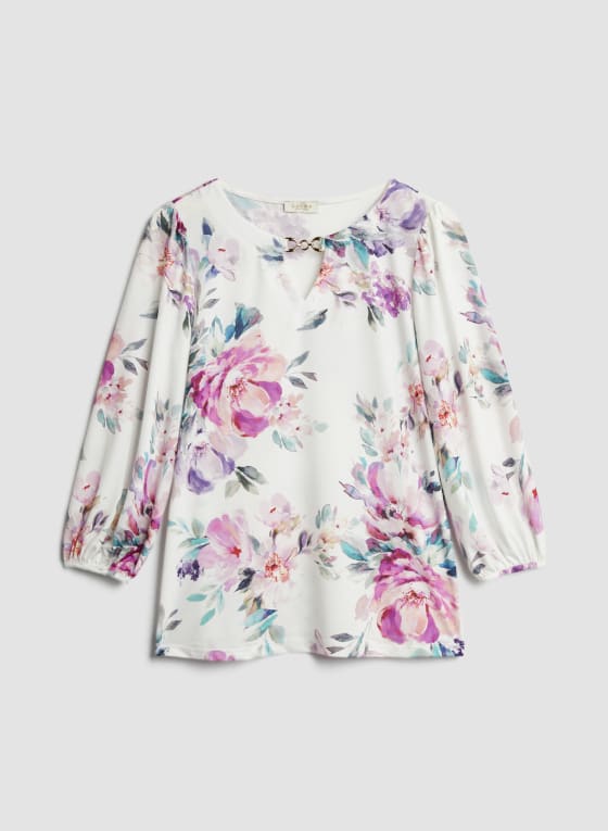 Floral Print 3/4 Sleeve Top