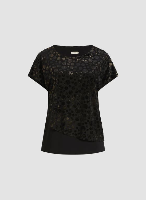 Velour Polka Dot Burnout Top