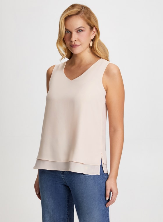 Sleeveless V-Neck Blouse