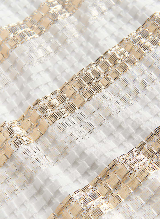 Metallic Stripe Crochet Top