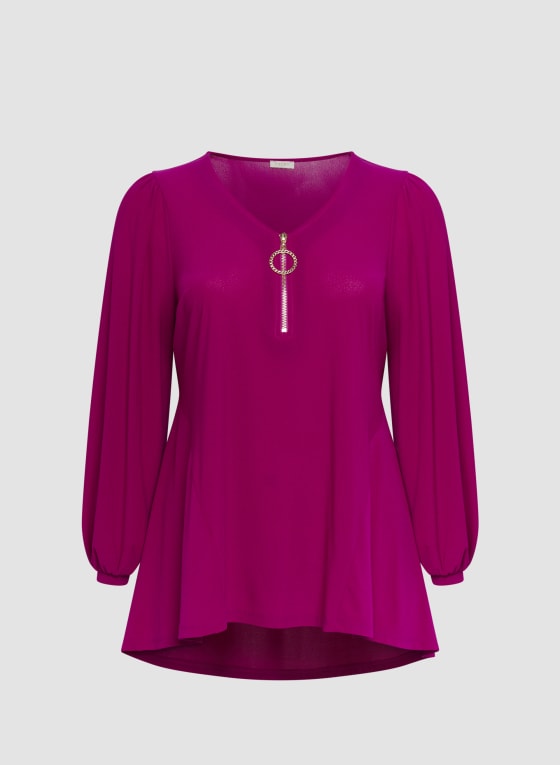 Zip Detail Tunic Top