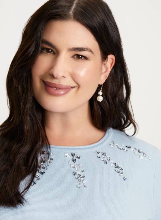 Rhinestone Detail Sweater