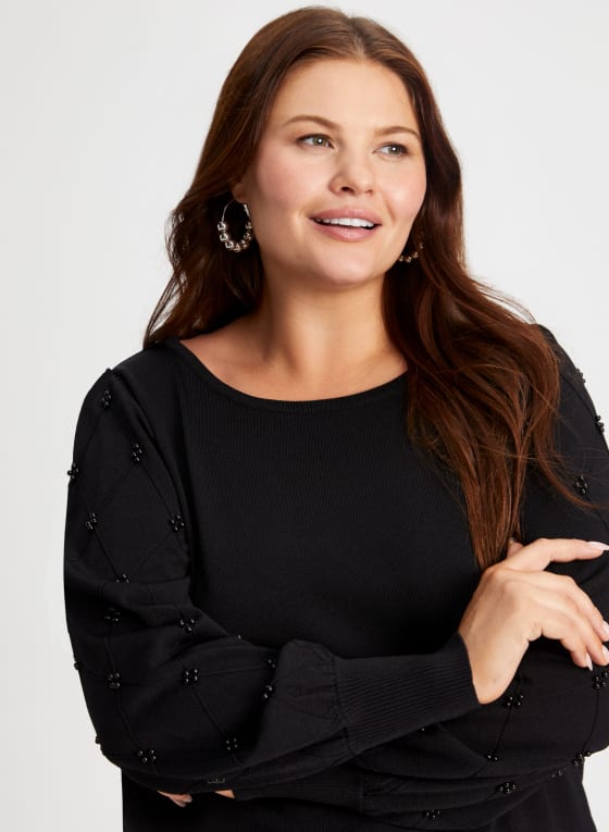 Argyle and Pearl Detail Sweater