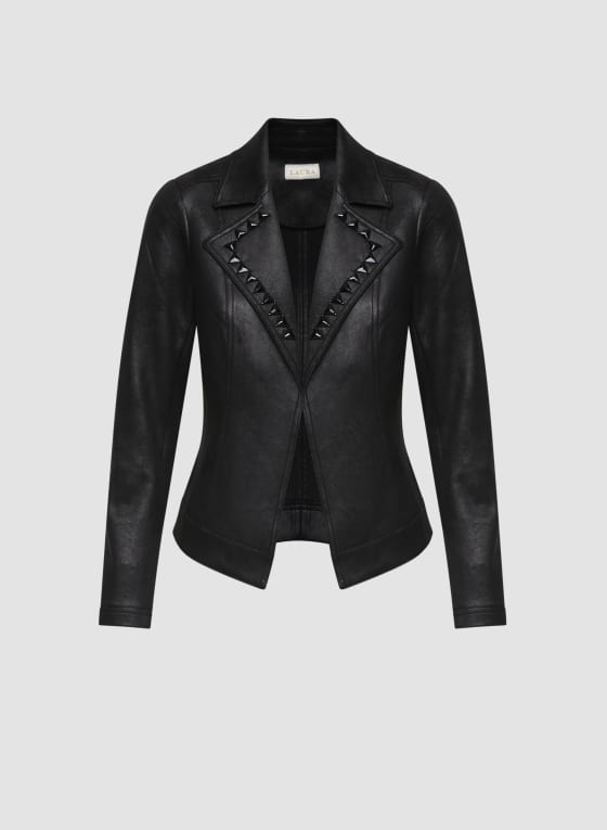 Stud Detail Notch Collar Jacket