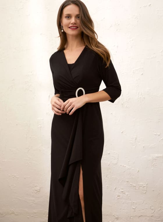 Rhinestone Buckle Detail Dress