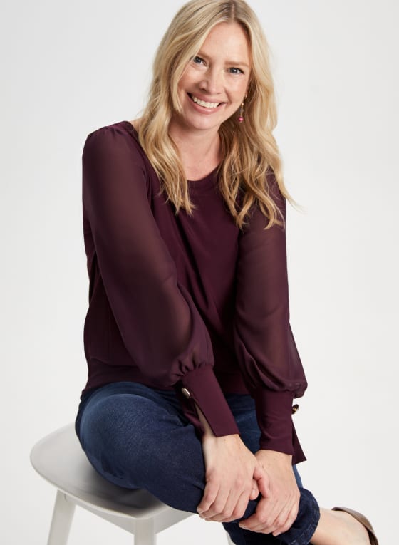 Boat Neck Long Sleeve Top