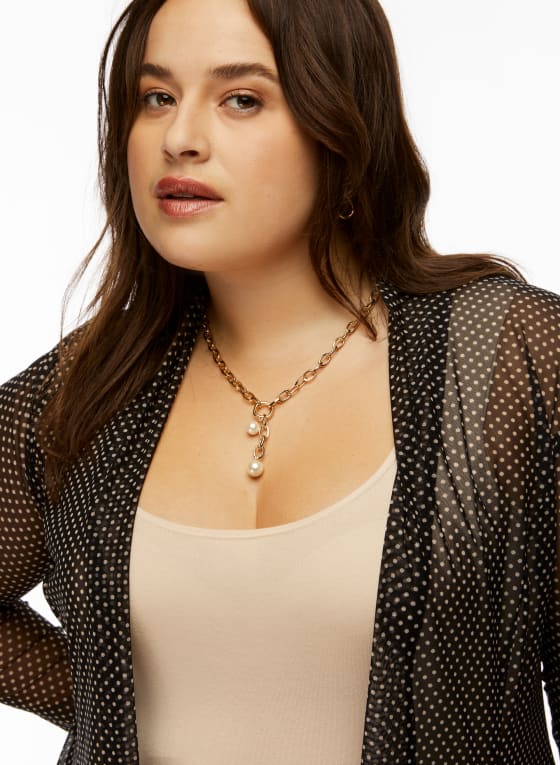 Dot Print Open Mesh Top