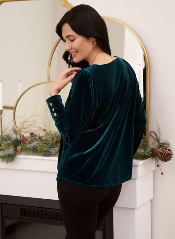 Velour Scoop Neck Top