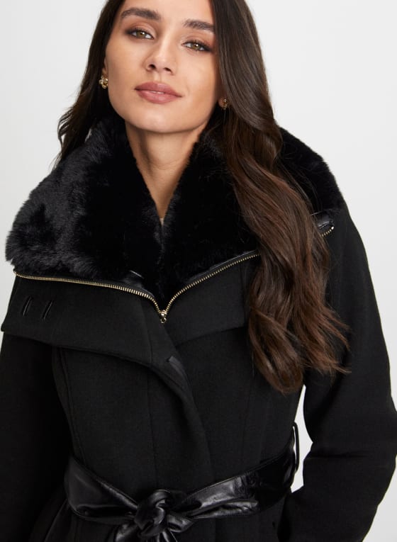 Stretch Wool-Blend Trench Coat