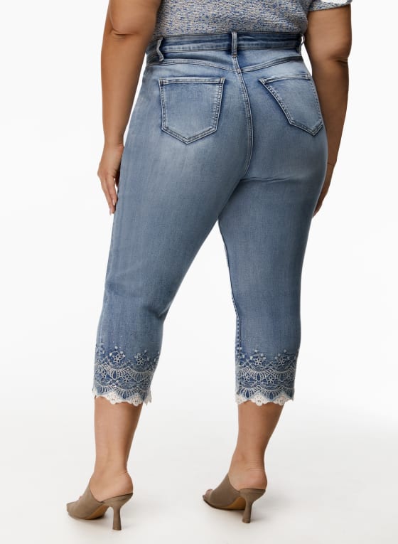 Embellished Denim Capris