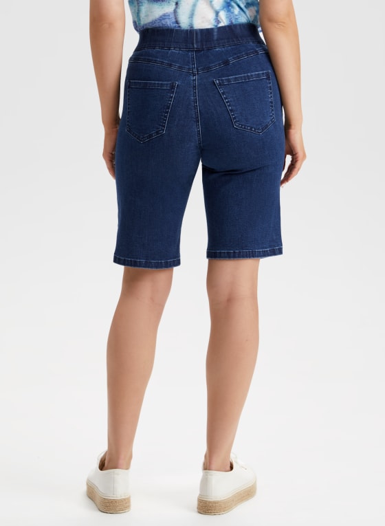 Pull-On Denim Bermuda Shorts