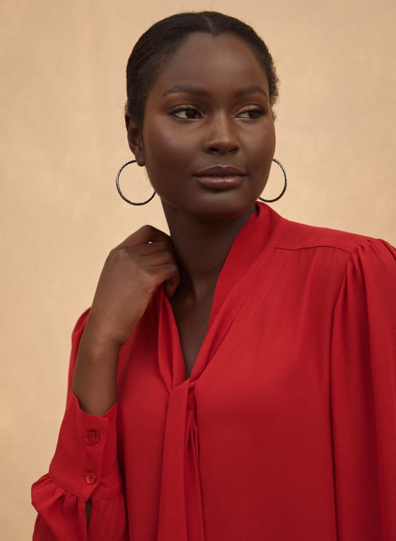 Neck Tie Detail Blouse