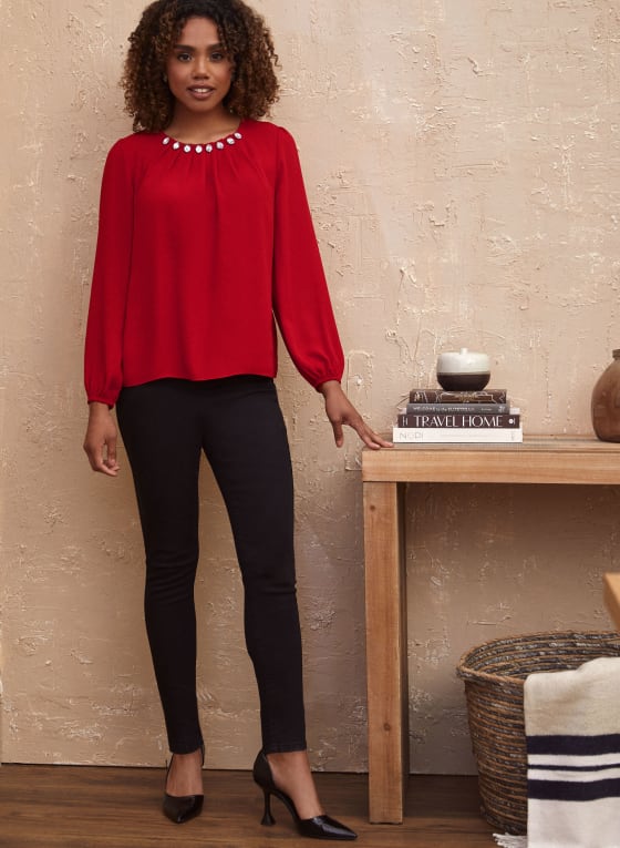 Rhinestone Detail Blouse