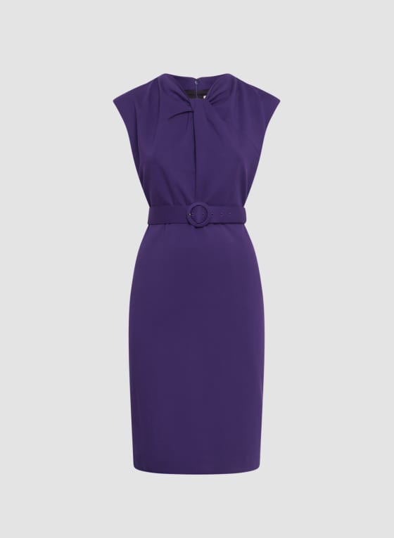 Twist Neck Detail Sheath Dress