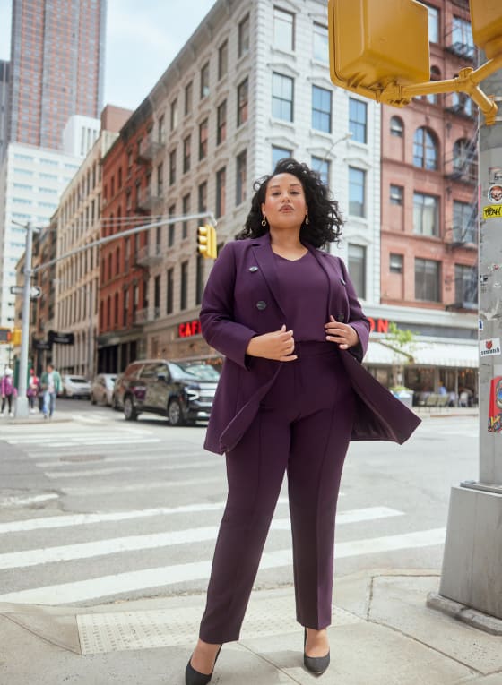 Stitch Detail Straight Leg Pants