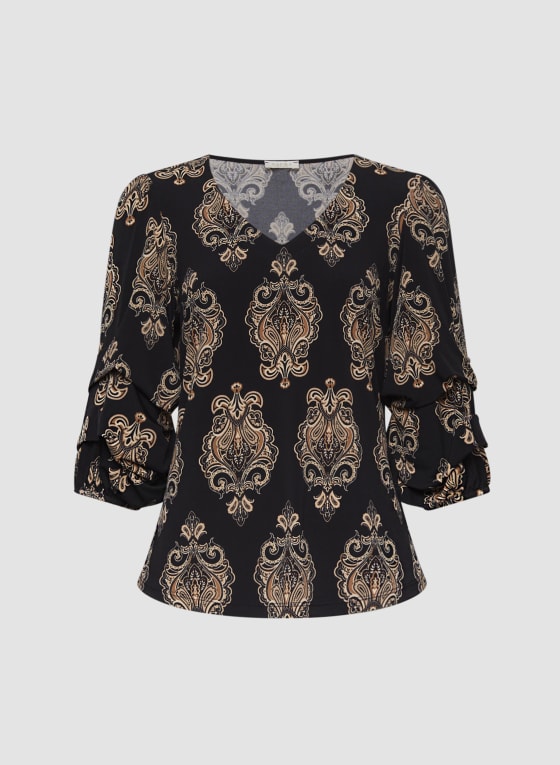 Damask Print Top