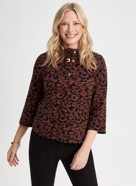 Animal Print Knit Cardigan