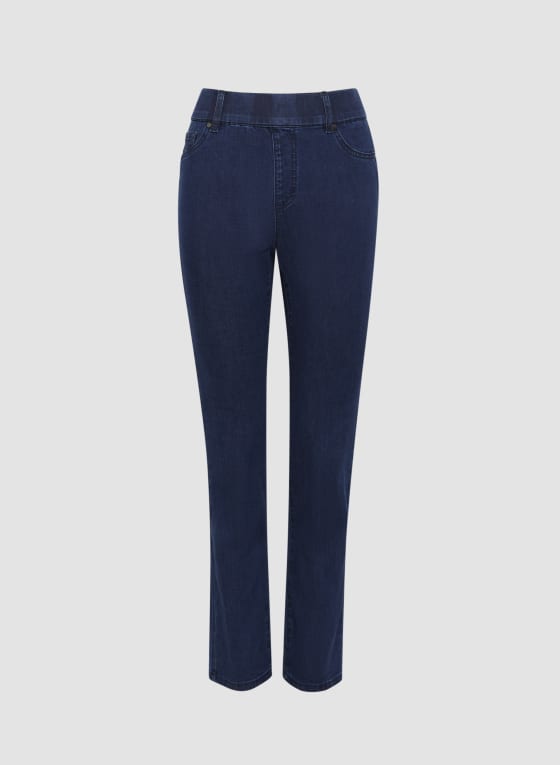 Pull-On Straight Leg Jeans