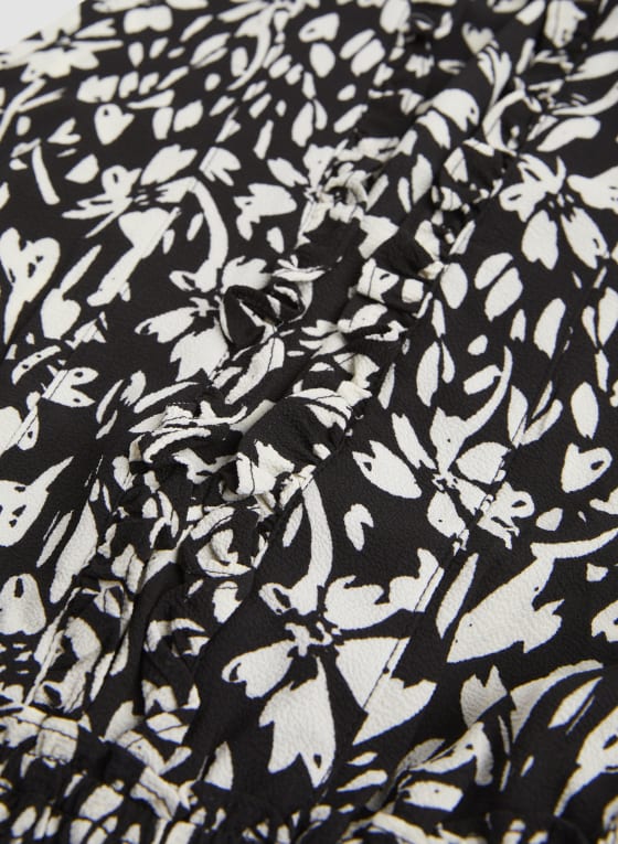 Frill Detail V-Neck Maxi Dress