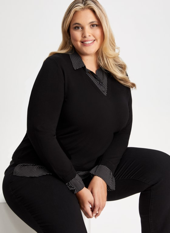 Dot Motif Fooler Sweater