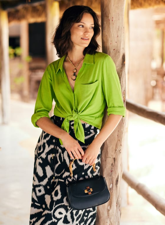 Bamboo Handle Handbag