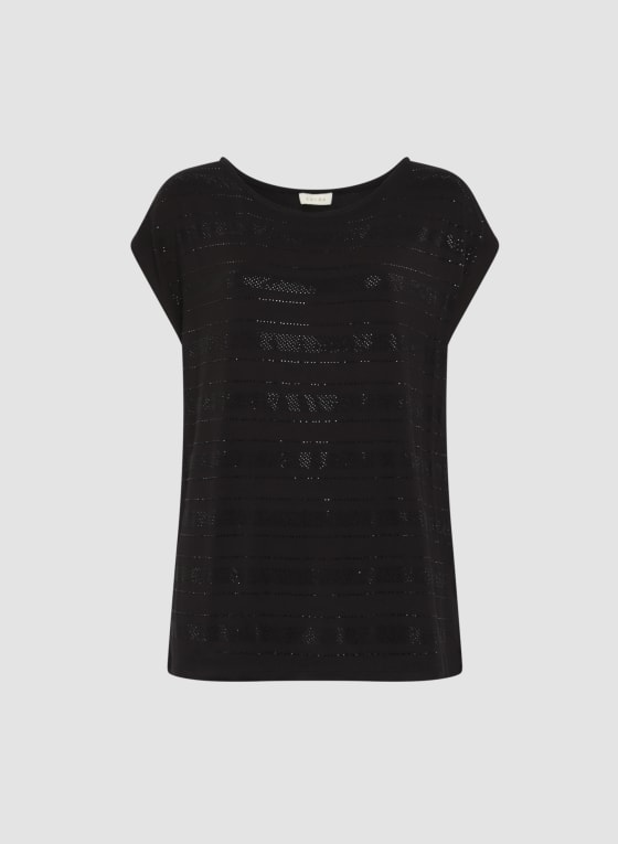 Cap Sleeve Stripe Detail Tee