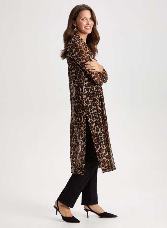 Animal Print Open Front Top