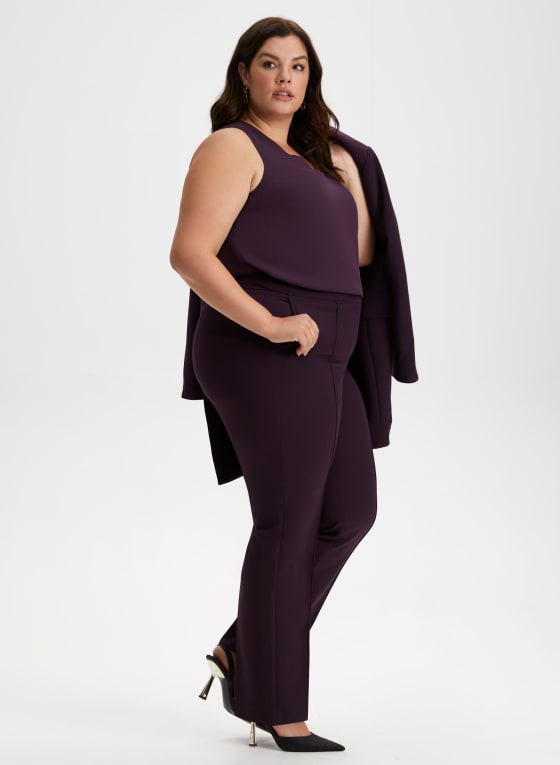 Stitch Detail Straight Leg Pants