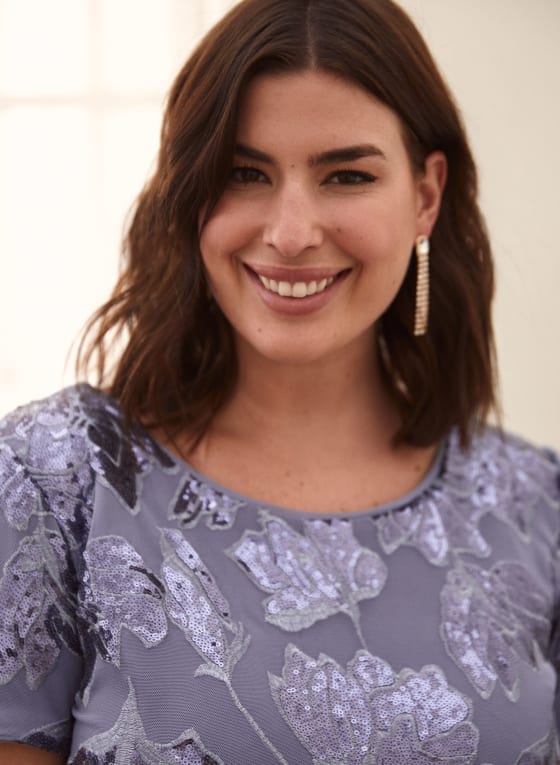 Short Sleeve Sequin Dress