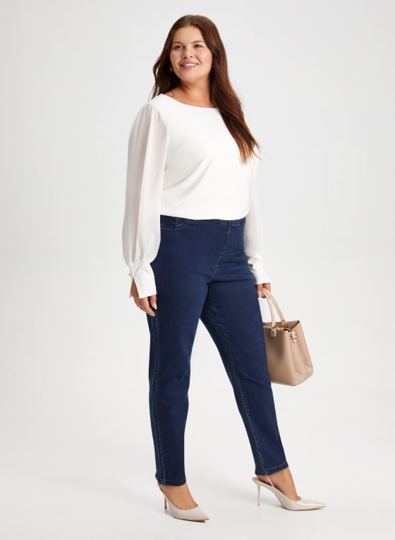 Pull-On Bow Detail Jeans